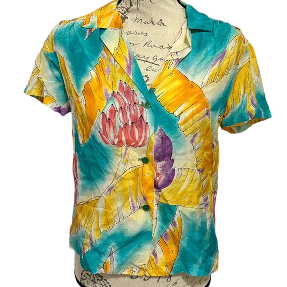 Vintage Sunshine By Sherry Holt Banana Button Down Top - Picture 6 of 6